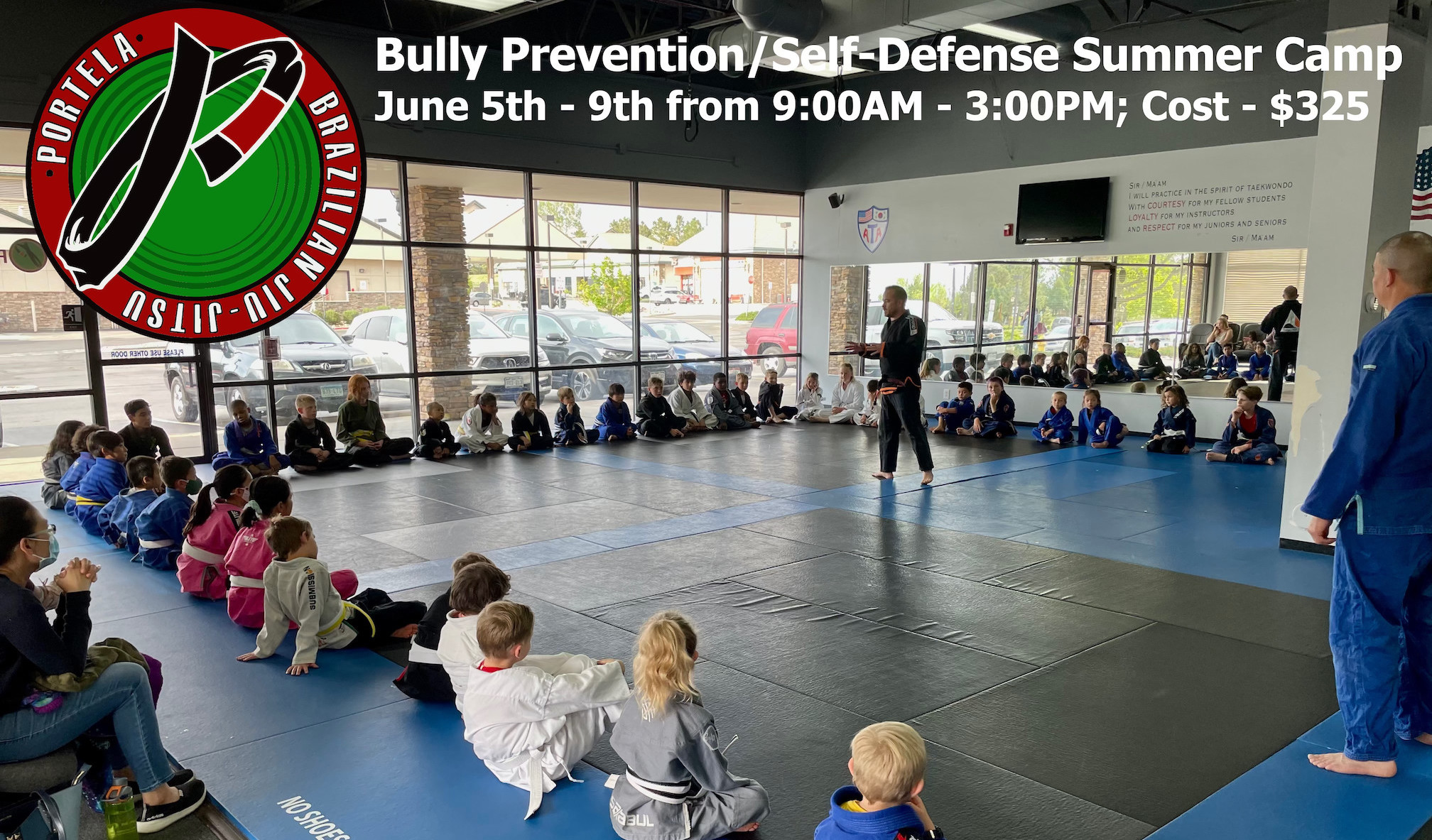 children training jiu jitsu in Aurora summer camp